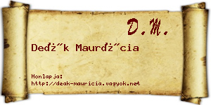 Deák Maurícia névjegykártya